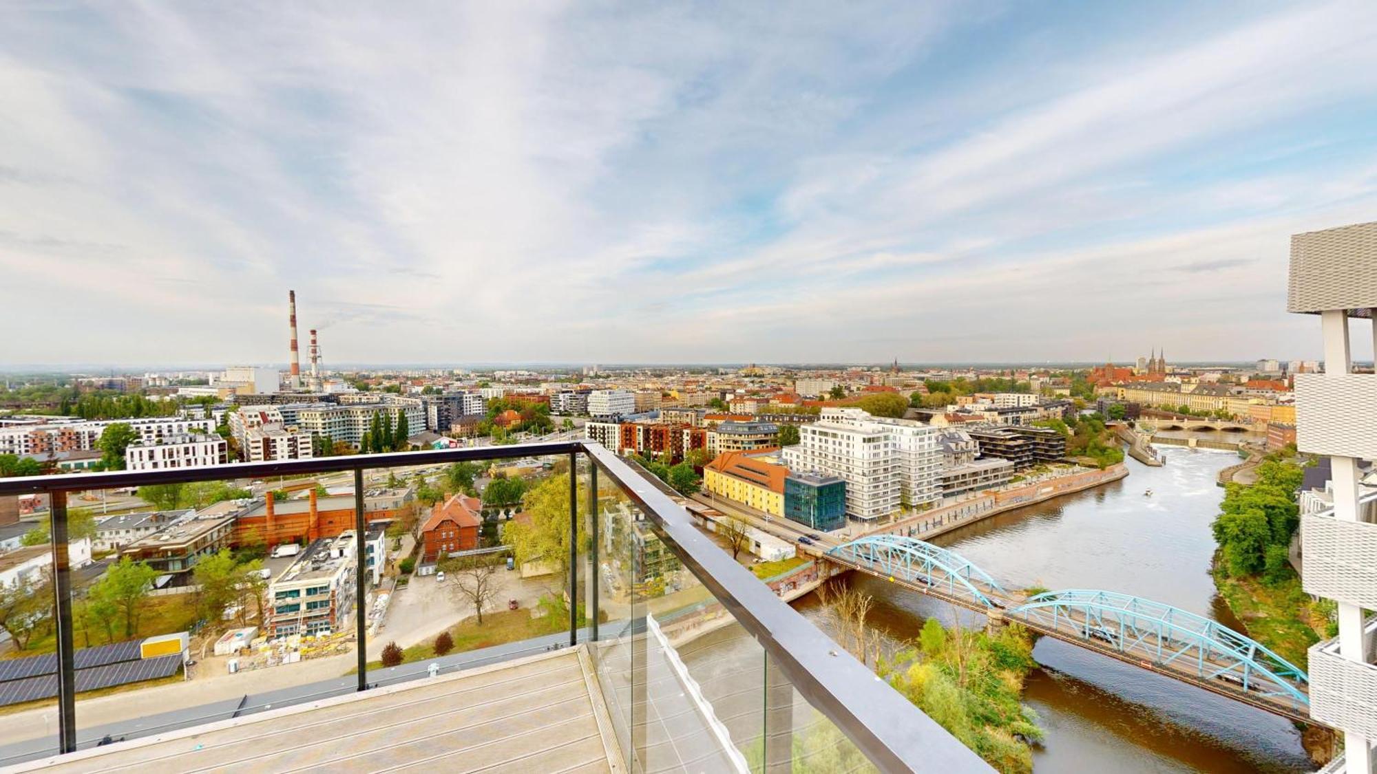 Family House By The River Odra -Panoramic Terrace - 3Room Apartment With 2 Separate Bedrooms And 2 Balconies By Wroapart-Pl- Perfect For Family & Business Stays Breslau Exterior foto